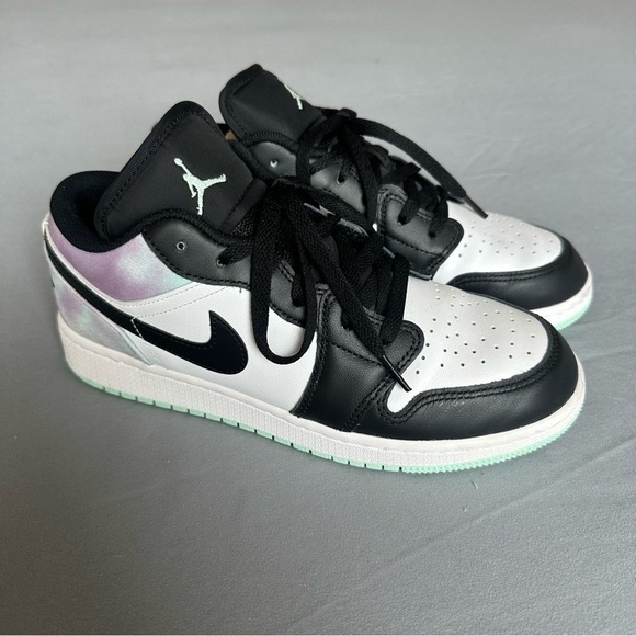 Jordan Other - Jordan 1 Low SE Tie Dye Purple Teal Black White Size 6 Boys Youth Lace Up